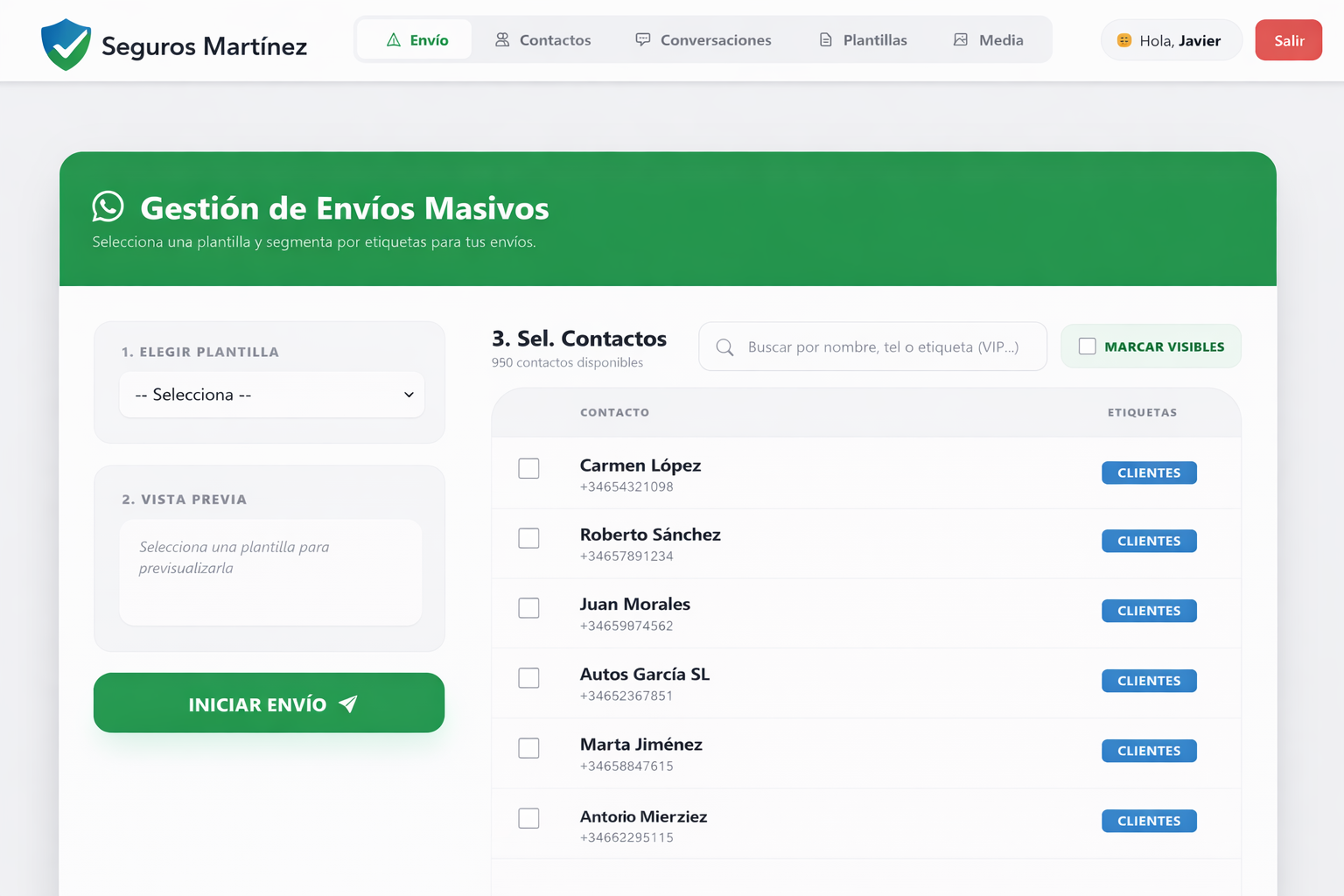 Gestión de Envíos Masivos